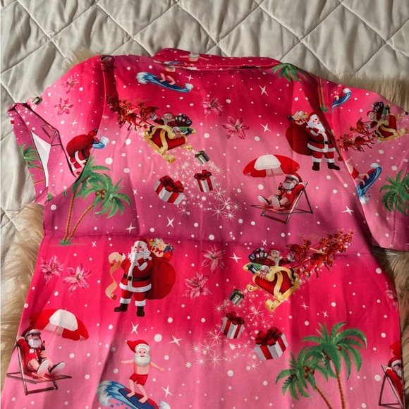 Festive Pink Santa Kids Shirt - Picture 5 of 5